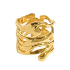 Liquid Flow Gold Statement Ring