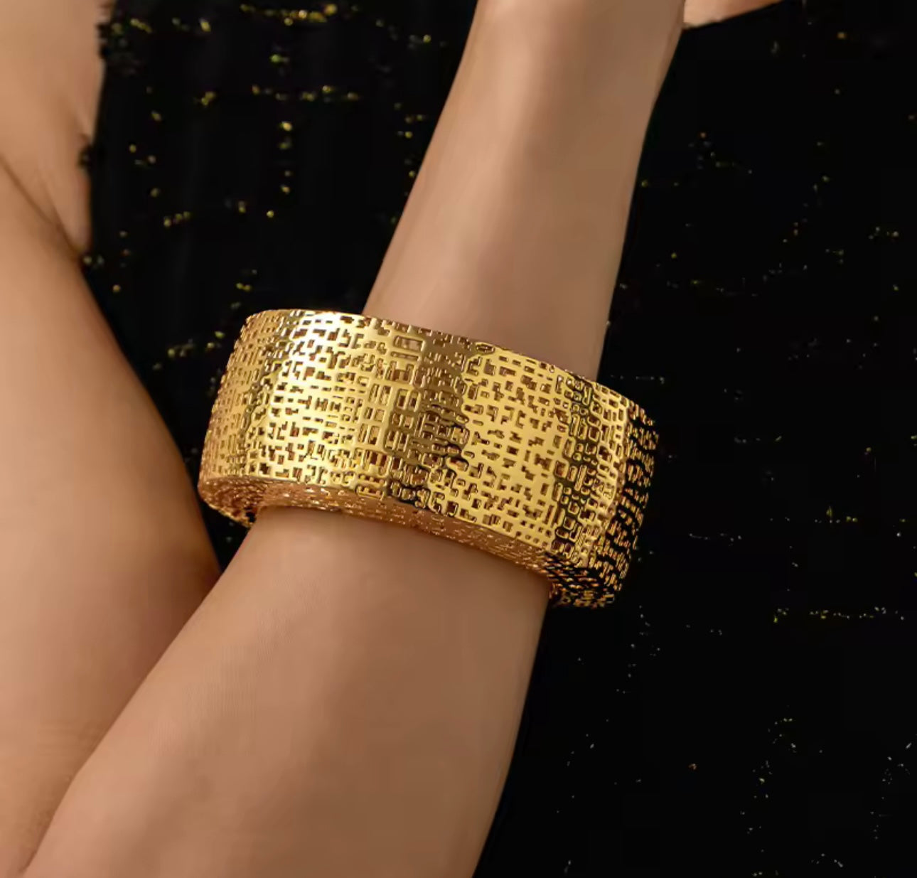 3D Hollow Gold lettering Cuff
