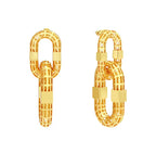 3D Hollow Gold Link Earrings