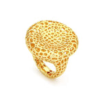 3D Hollow Gold Round Satement Ring