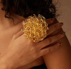3D Hollow Floral Statement Ring