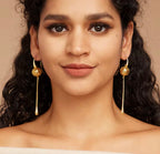 3D Hollow Gold Dangle Earrings