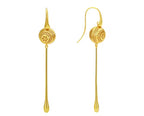 3D Hollow Gold Dangle Earrings