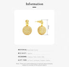 Gold Hollow gemstone sphere earring
