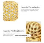 Gold Hollow gemstone sphere earring