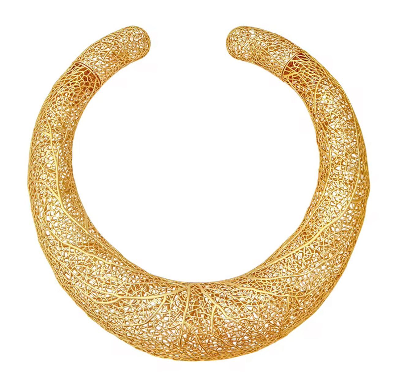 3D Gold Hollow Filigree Choker