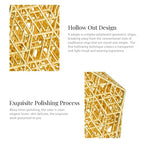 3D hollow Gold Geometric Statement Ring