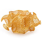3D Hollow Gold Filigree Floral Bangle