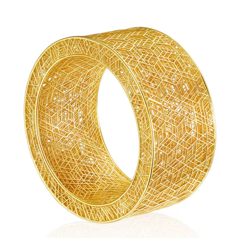3D Hollow Geometric Bangle