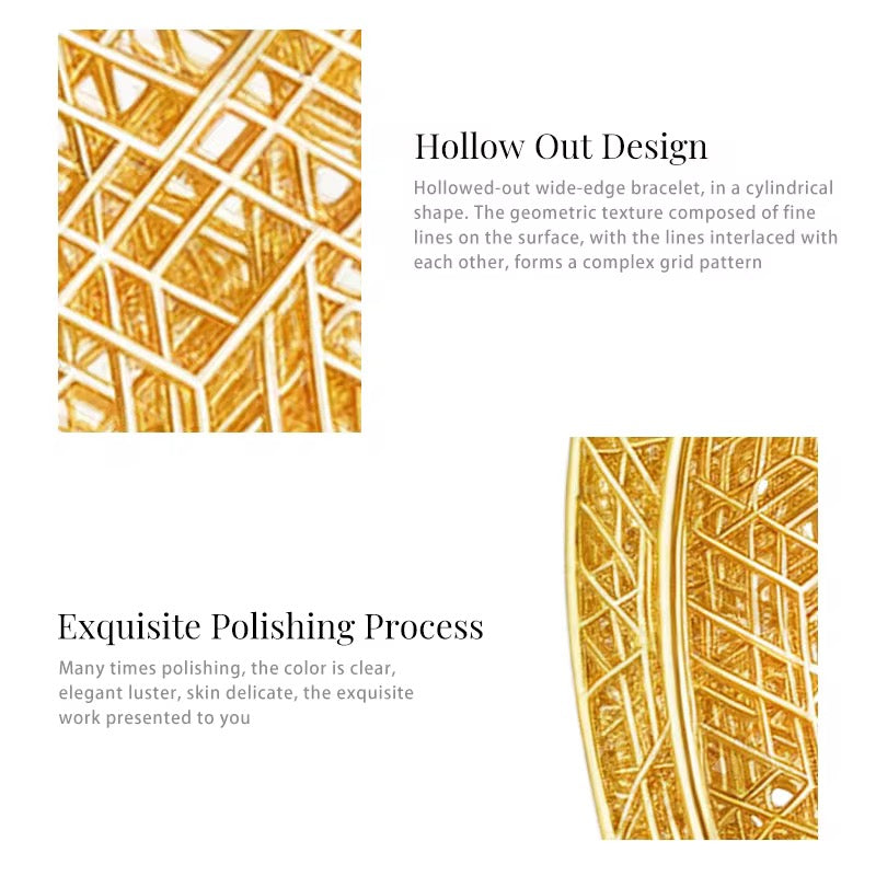 3D Hollow Geometric Bangle